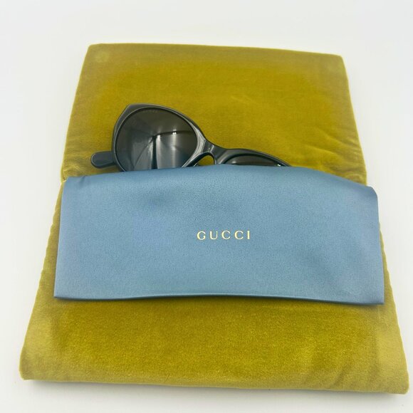 AUTHENTIC Gucci GG0814SK Oversized Cat Eye Sunglasses Black Made in Italy NWT - Picture 5 of 6